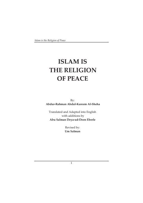 Cover of Islam is The Religion of Peace
