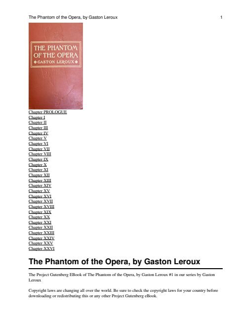 Cover of The Phantom of the Opera