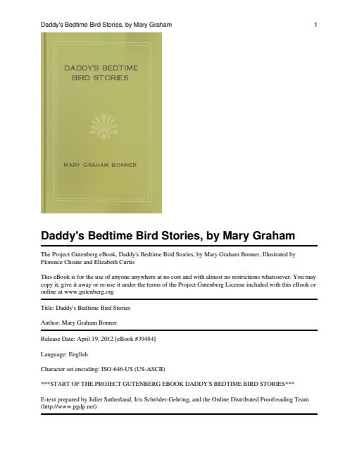 Cover of Daddy\'s Bedtime Bird Stories