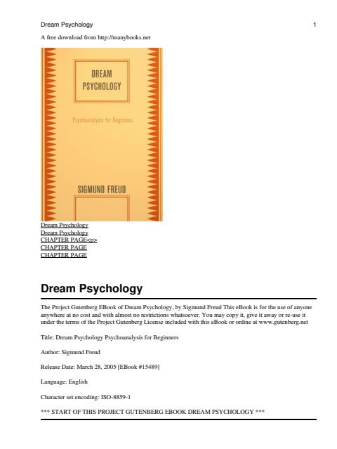 Cover of Dream Psychology