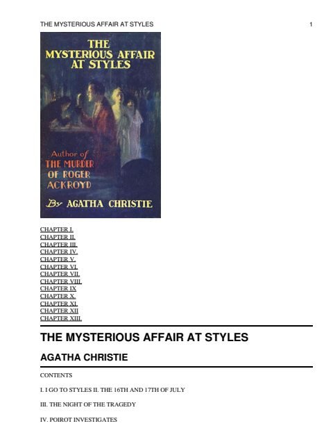 Cover of The Mysterious Affair at Styles