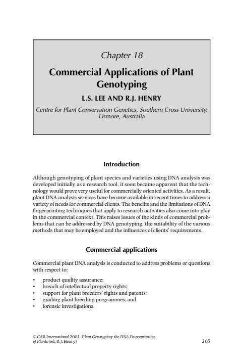Cover of plant geno Ch 18