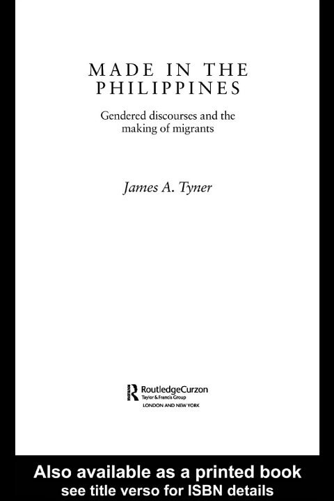 Cover of Made in the Philippines: Gendered Discourses and the Making of Migrants