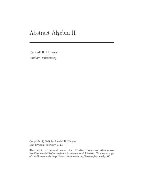 Cover of Abstract Algebra II