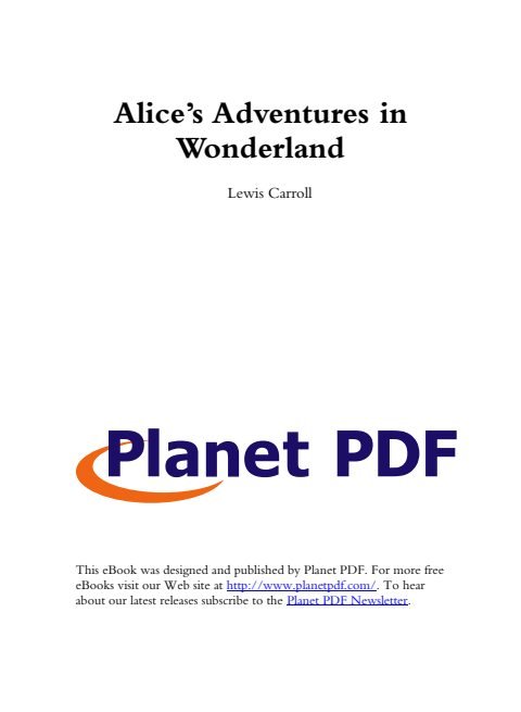 Cover of Alice’s Adventures in Wonderland