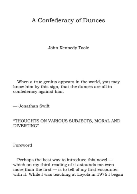Cover of A Confederacy of Dunces