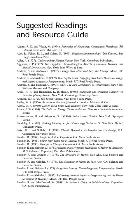 Cover of Suggested Readings and Resource Guide