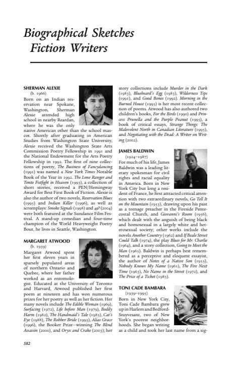 Cover of Biographical Sketches Fiction Writers