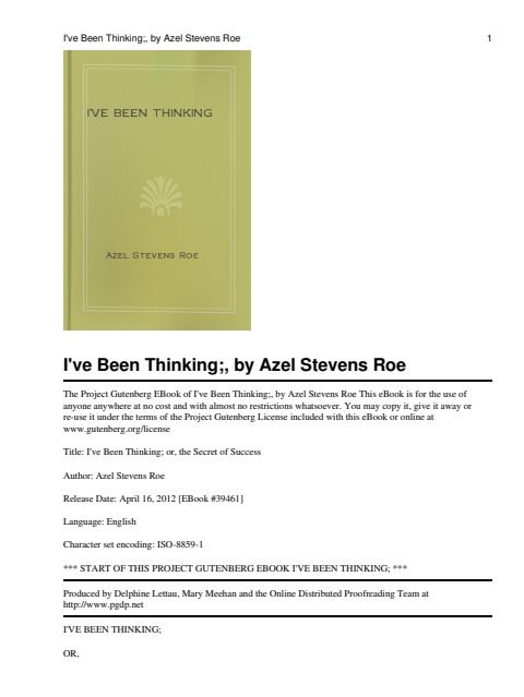 Cover of I\'ve Been Thinking