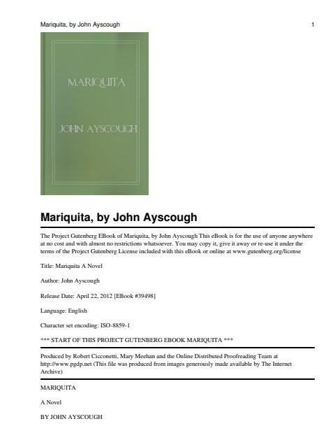 Cover of Mariquita