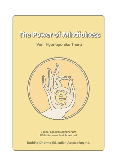 Cover of The Power of Mindfulness by Nyanaponika Thera