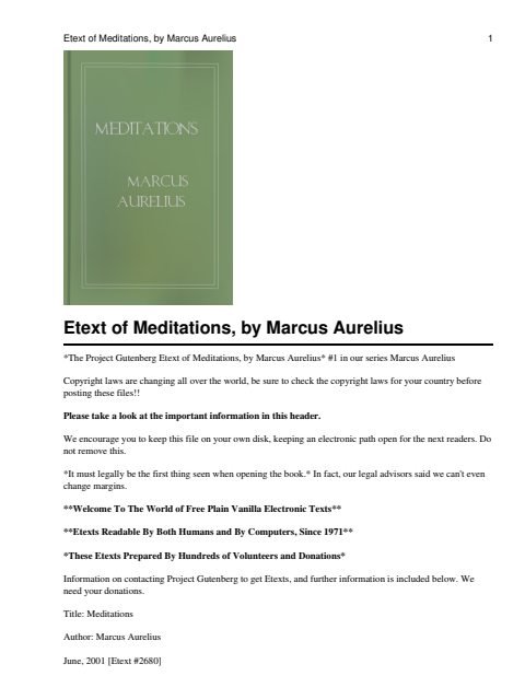 Cover of Meditations
