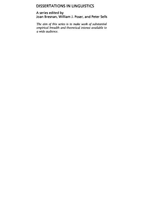 Cover of (Dissertations in Linguistics) Paul Kroeger-Phrase Structure and Grammatical Relations in Tagalog-CSLI Publications